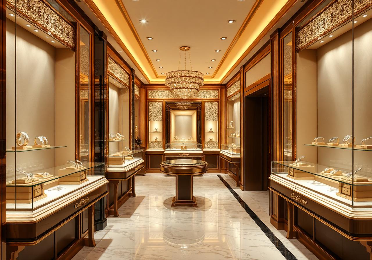 Interior of a luxury boutique under protection