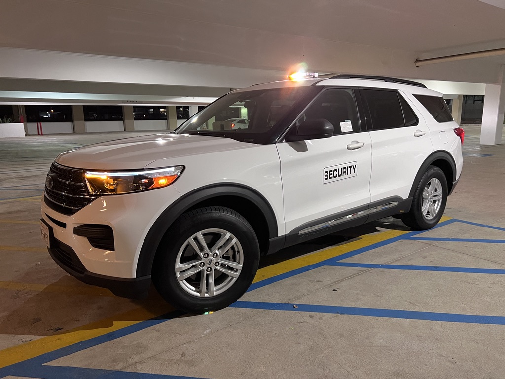 ESS marked security patrol vehicle on post